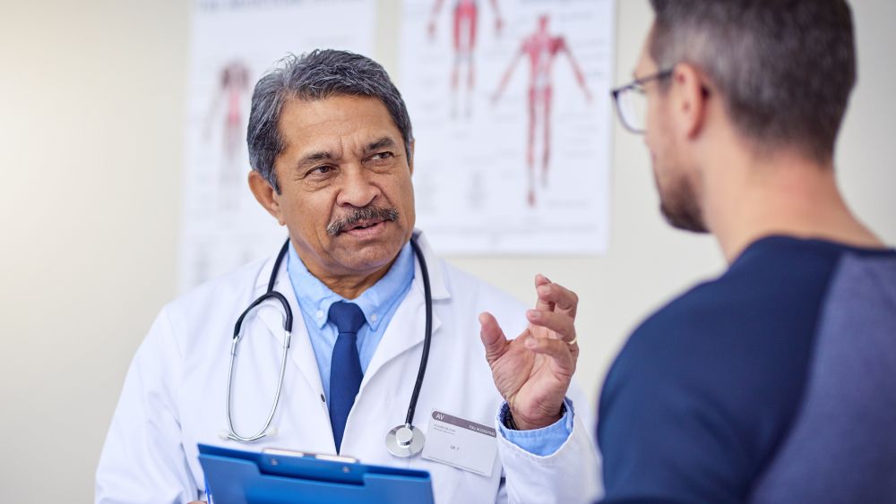 Doctor explaining diagnosis and treatment during an OPD consultation